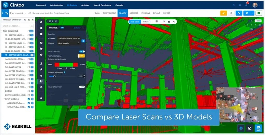 Vergleich von Laser-Scans mit 3D-Modellen