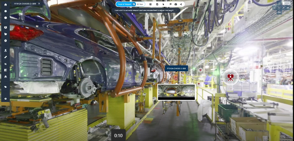 3D scanning allow manufacturers to have a virtual rendering of the floor, including assembly lines.